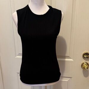Susan Lawrence Black Ribbed Sleeveless Tank